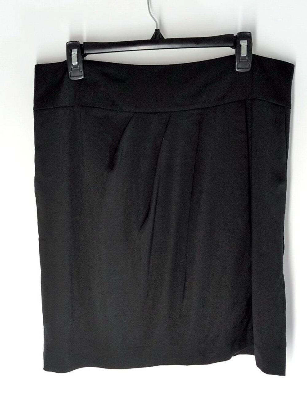 Banana Republic black pleated pencil skirt 14 office business workwear zip lined